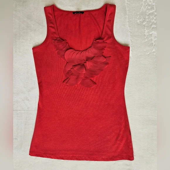 Jacob Red Tank Top with Ruffle Accent - Picture 7 of 8